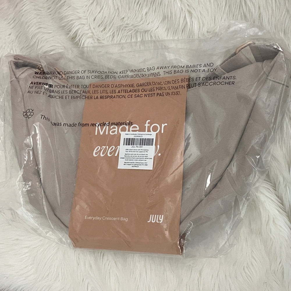 JULY Beige Everyday Crescent Carry Bag